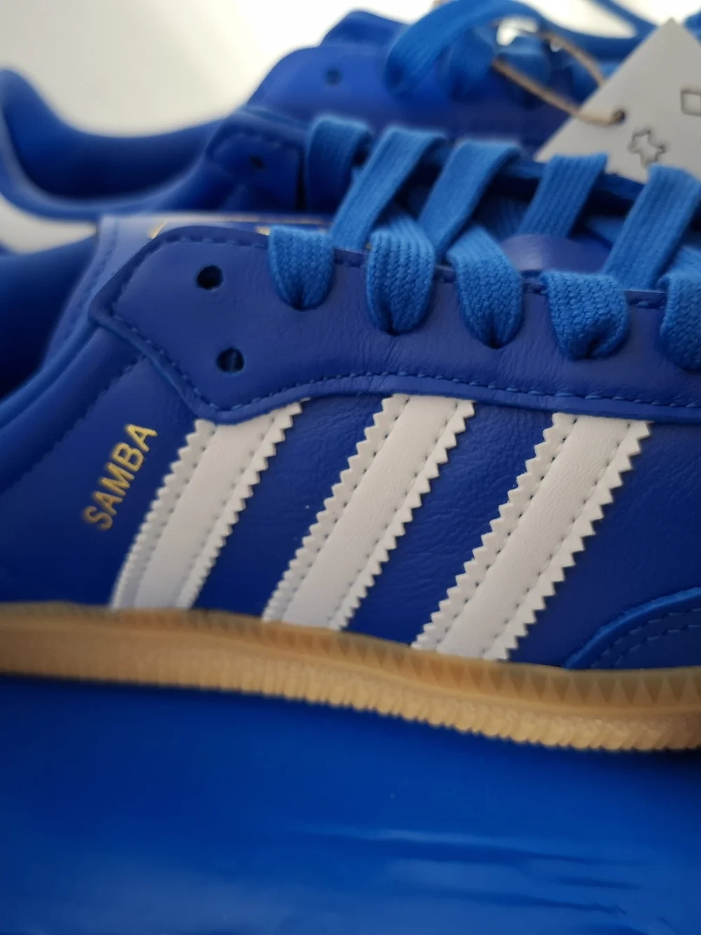 adidas Kids Blue Samba Sneakers with White Stripes